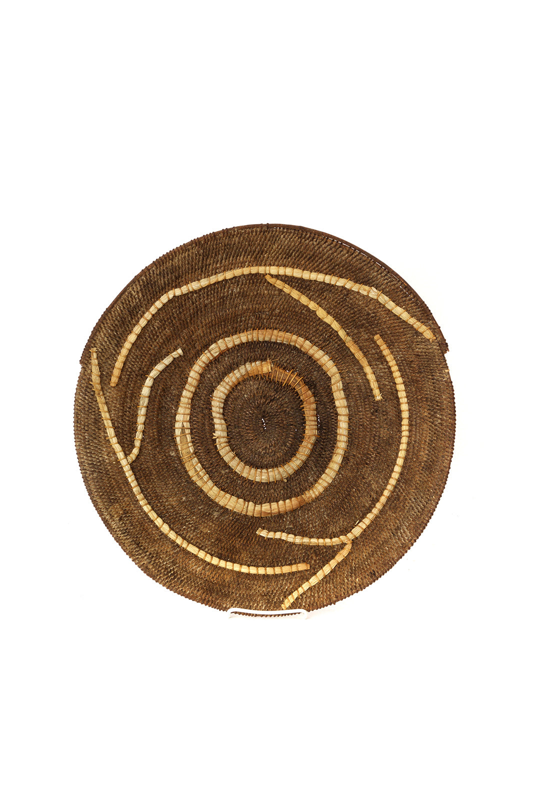 Small Antique Zambian Makenge Wedding Basket with Corn Husk Repairs