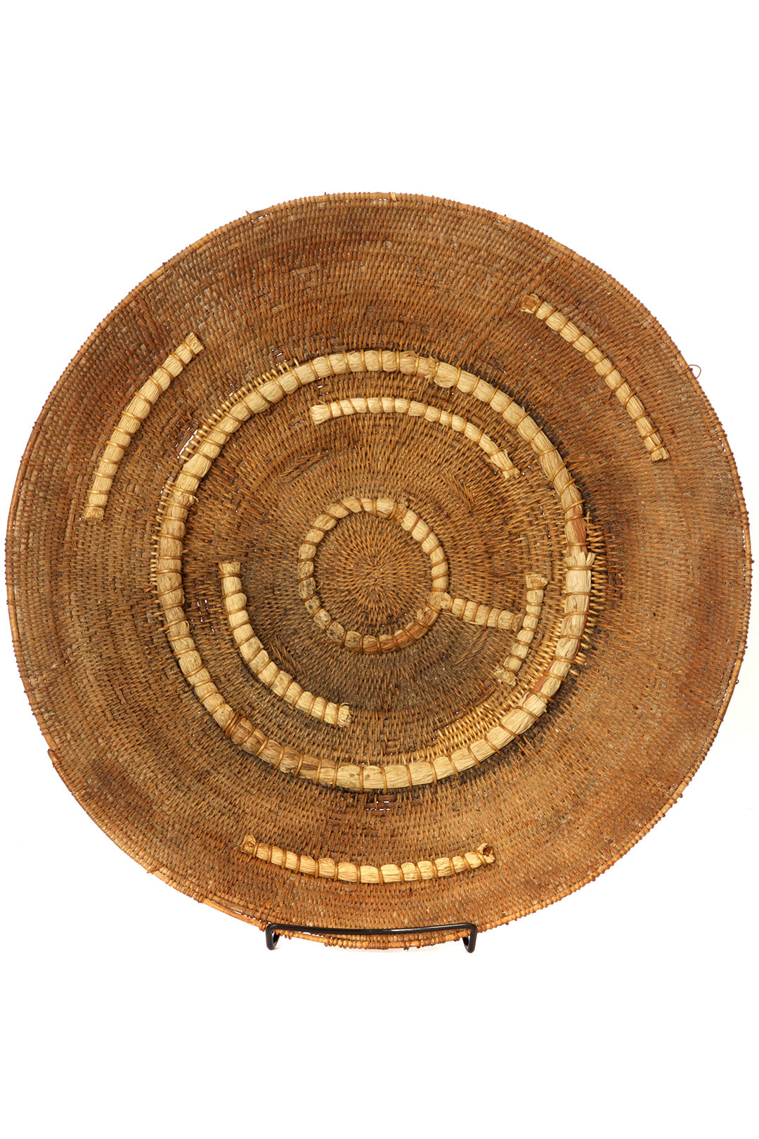 Large Antique Zambian Makenge Wedding Basket with Corn Husk Repairs