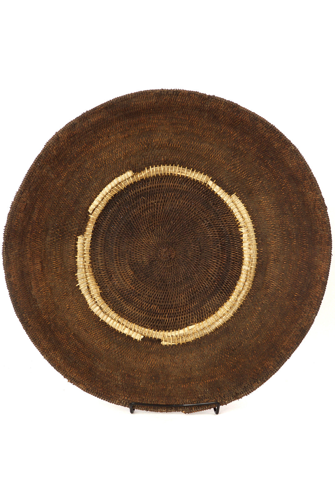 Large Antique Zambian Makenge Wedding Basket with Corn Husk Repairs