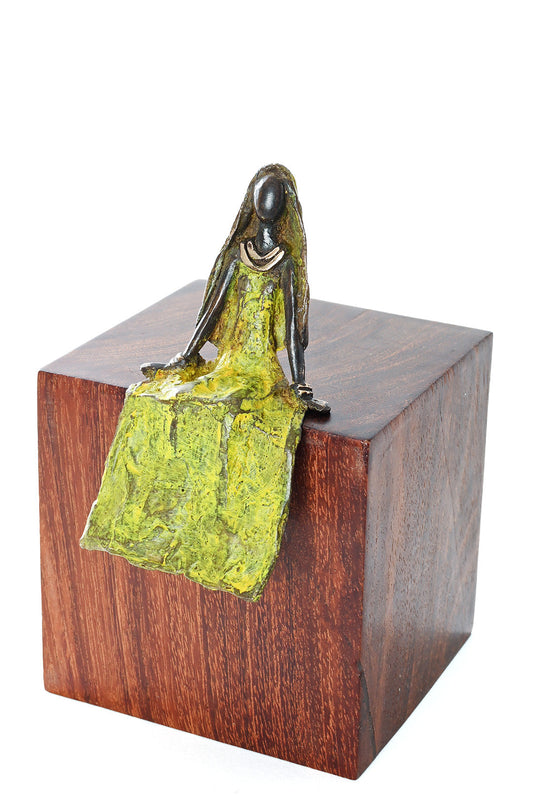 Seated Beauty Burkina Bronze Sculpture