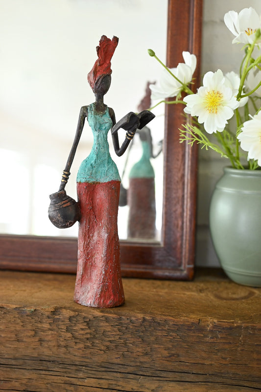 Devoted Reader Burkina Bronze Sculpture