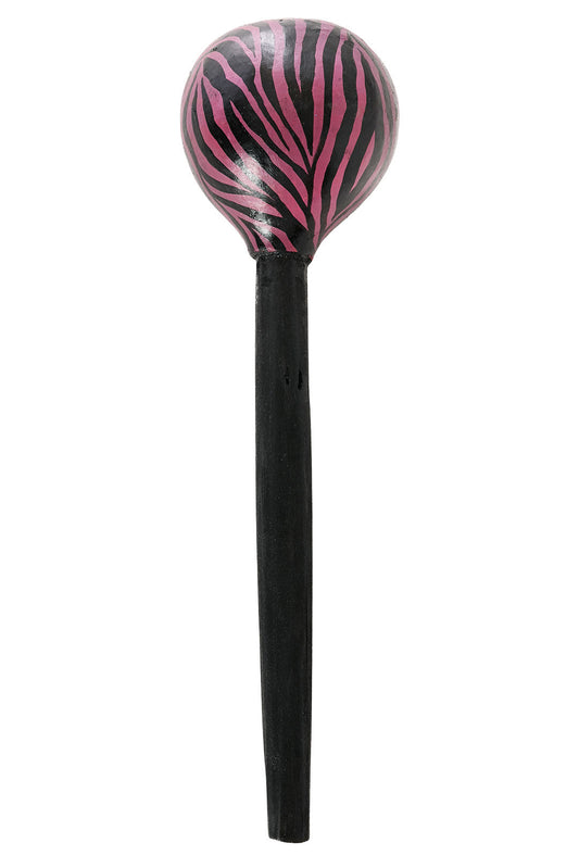 Purple Zebra Print Calabash Gourd Shaker