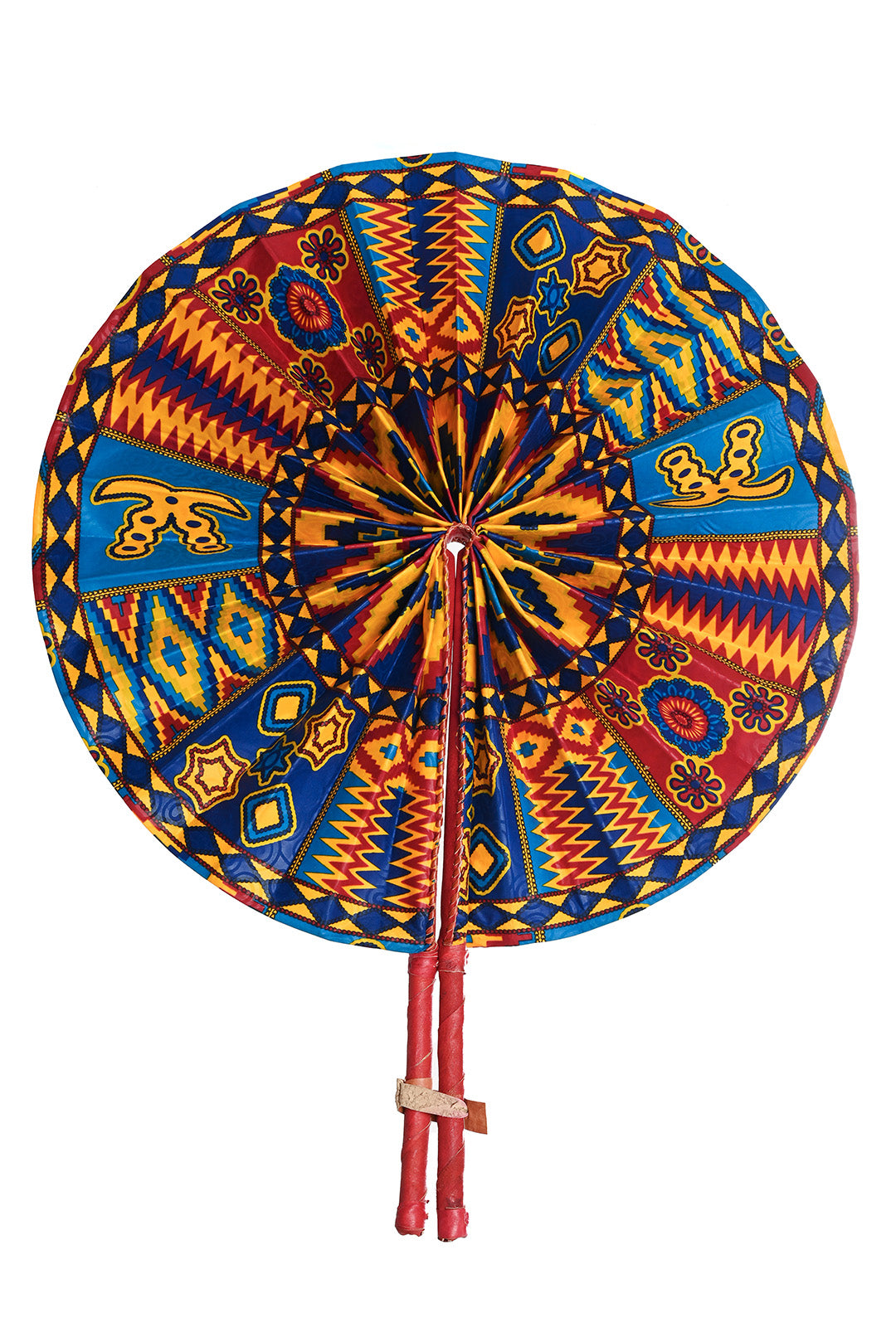 XL Ankara Fabric Folding Wall Art Fan