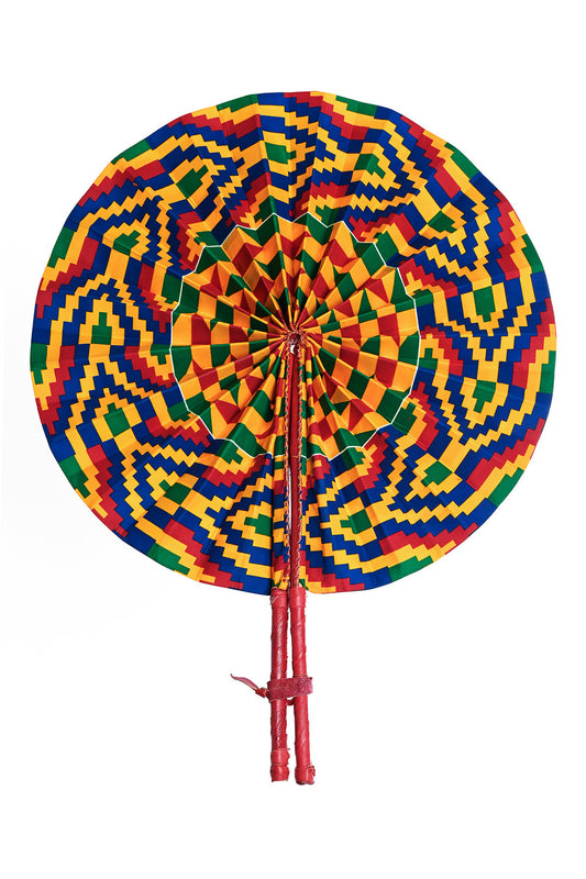 XL Ankara Fabric Folding Wall Art Fan