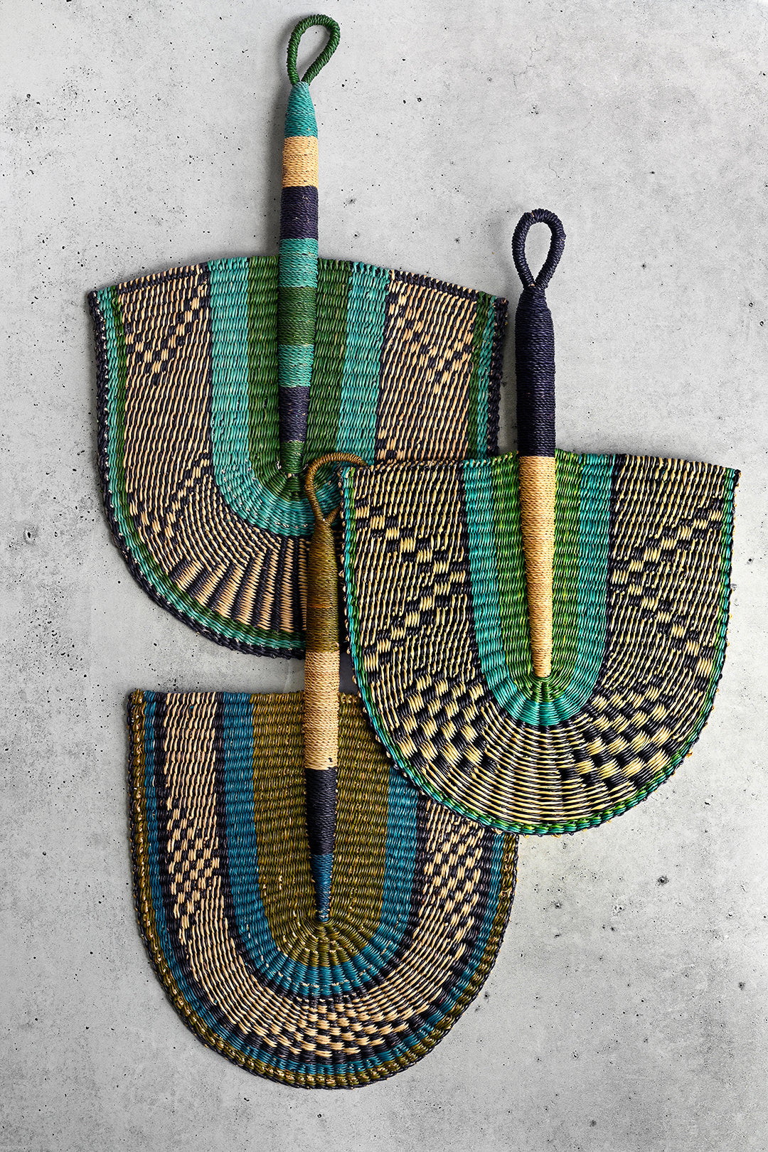 Deep Sea Elephant Grass African Hand Fan