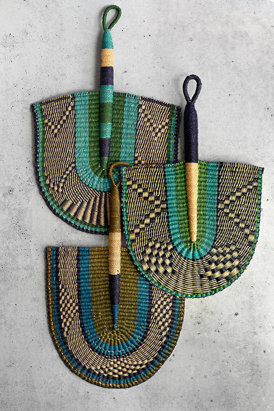 Deep Sea Elephant Grass African Hand Fan