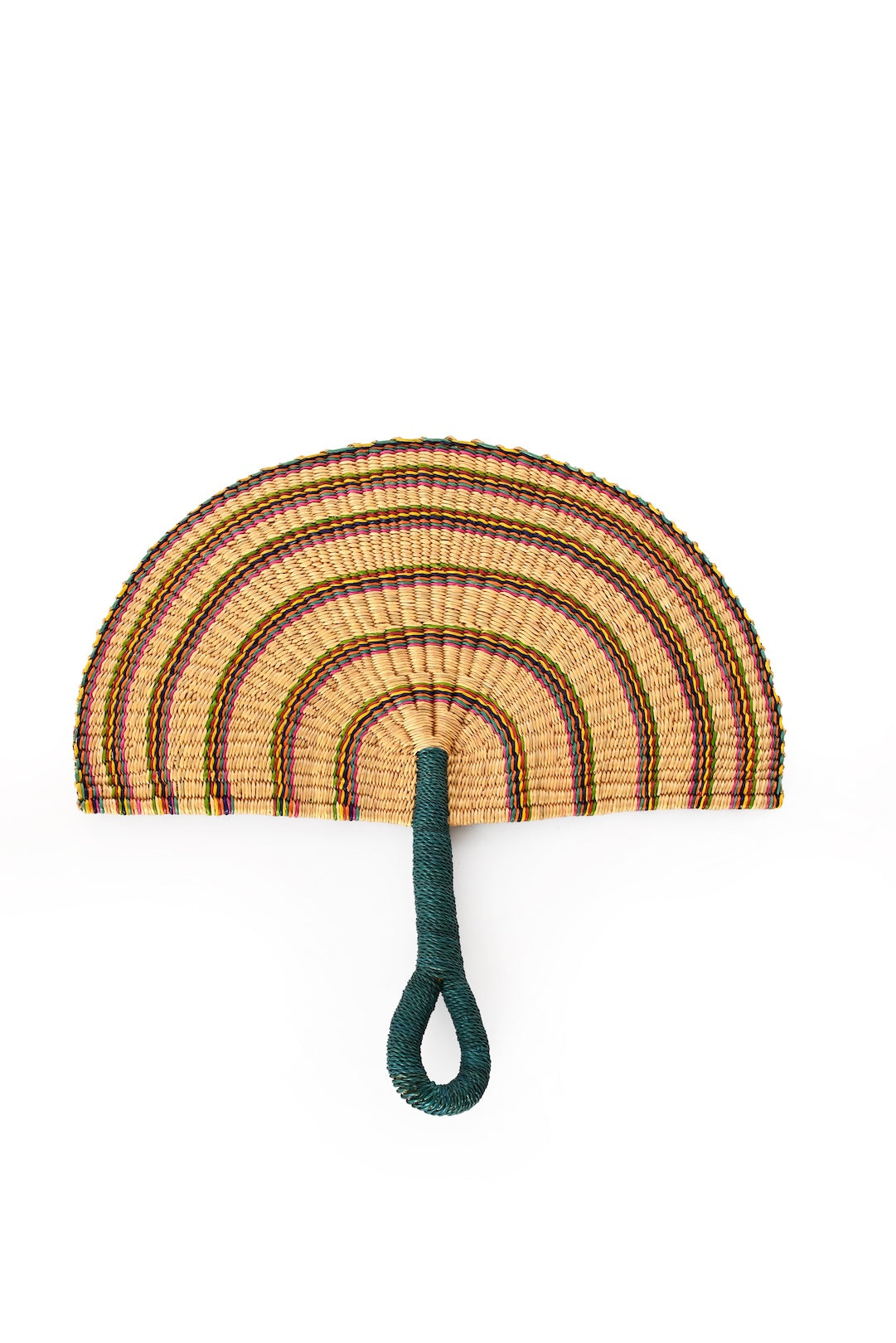 Assorted Elephant Grass Half-Moon Hand Fan