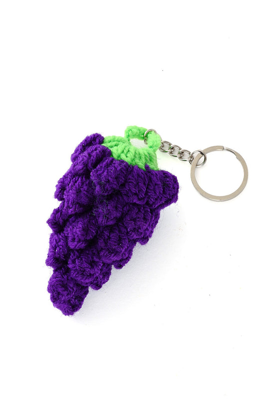 Grape Cluster Crochet Key Ring