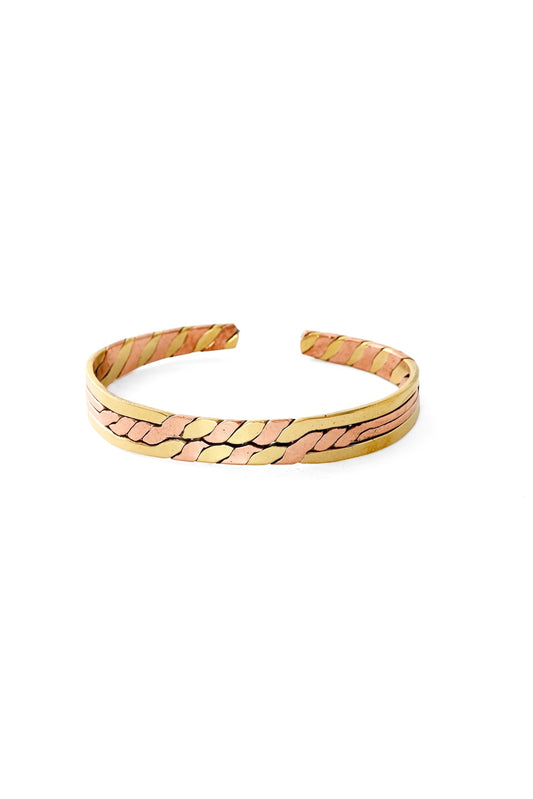Classic Copper and Brass Twist Bracelet