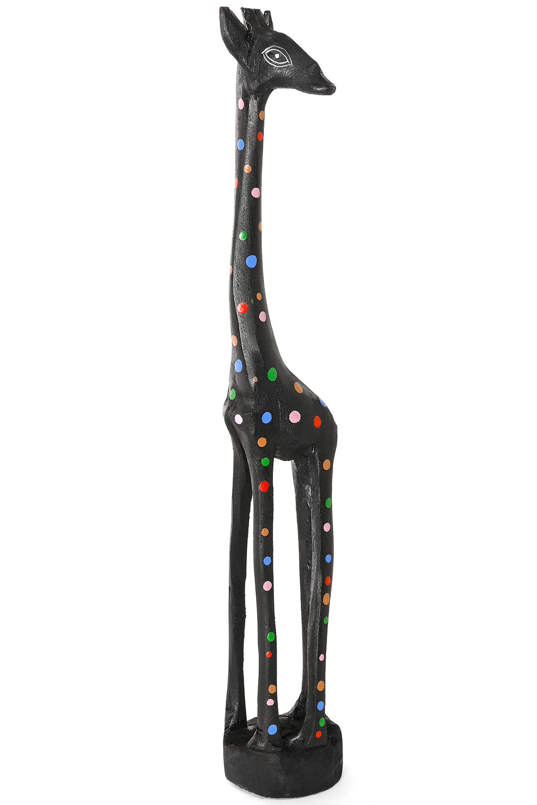 Large Black Jacaranda Giraffe with Rainbow Polka Dots
