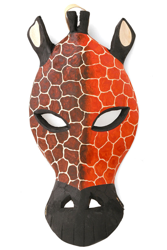Large Two-Tone Brown & Ochre Giraffe Mask