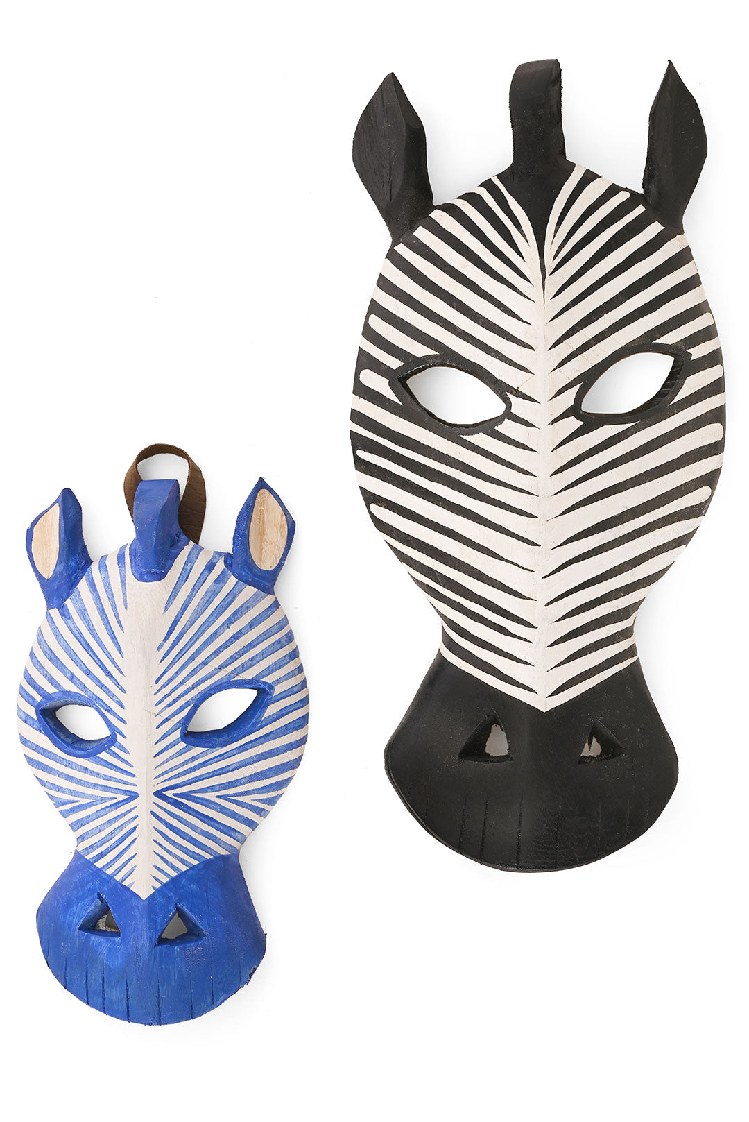 Small Blue and White Radiant Zebra Mask