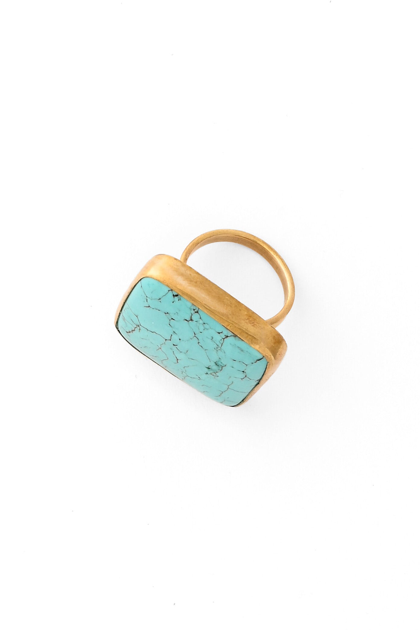 Kenyan Brass and Stone Wayfarer Ring