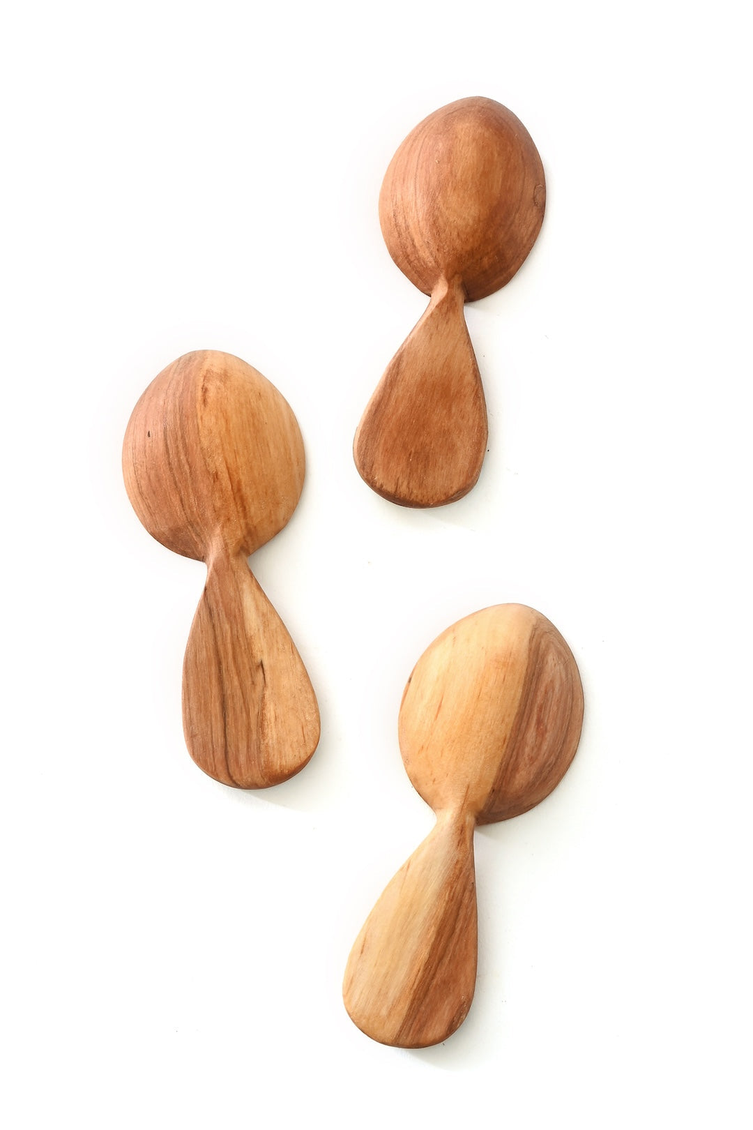 Wild Olive Wood Fig Sugar Spoon with Etched Bone Handle