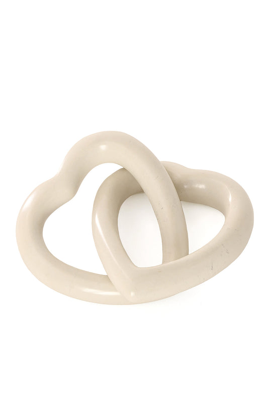 All Natural Soapstone Unified Hearts Sculpture