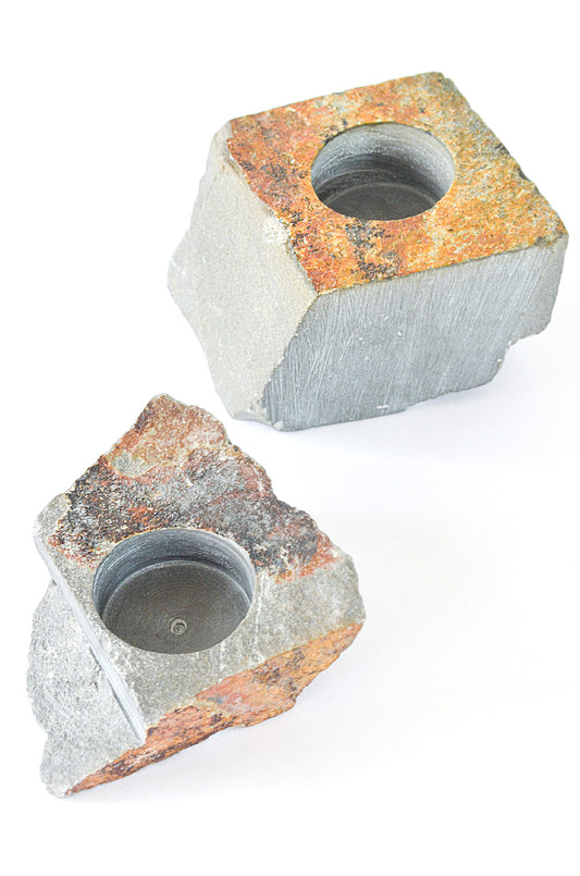 Kenyan Rustic Soapstone Tea Light Candle Holder