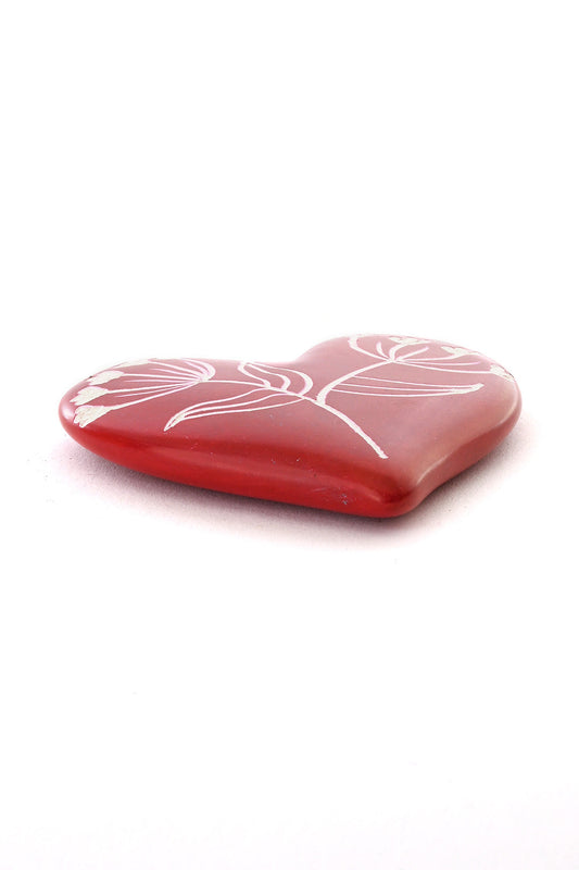 Ammi Flower Soapstone Heart Keepsake
