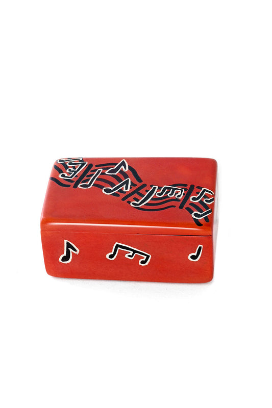 Red Melody Maker Soapstone Storage Box