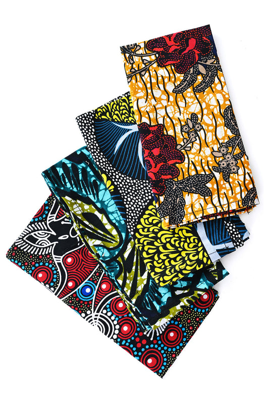 Set of 4 Assorted Colorful Kitenge Dinner Napkins