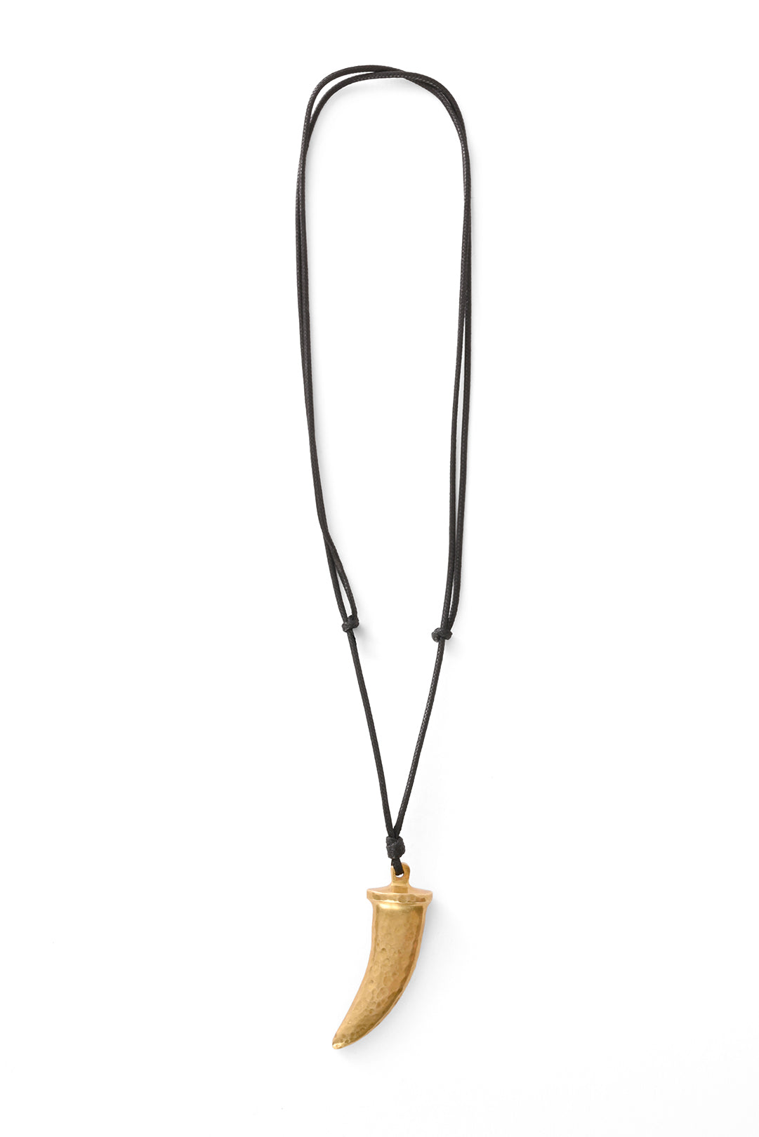 Hammered Brass Talon Pendant Necklace - Adjustable
