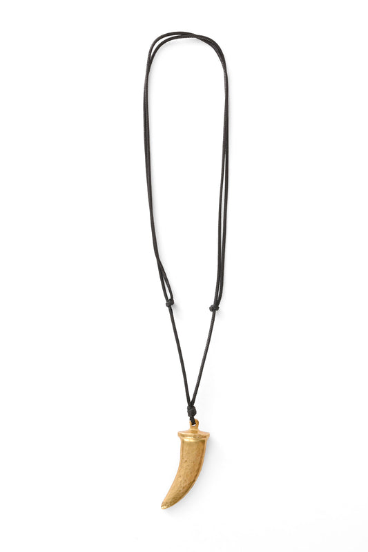 Hammered Brass Talon Pendant Necklace - Adjustable