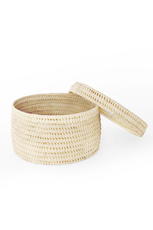 All-Natural Turkana Lidded Sewing Basket