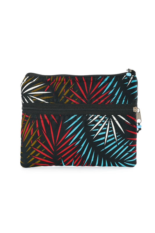 Assorted Colorful Cotton Double-Zipper Clutch