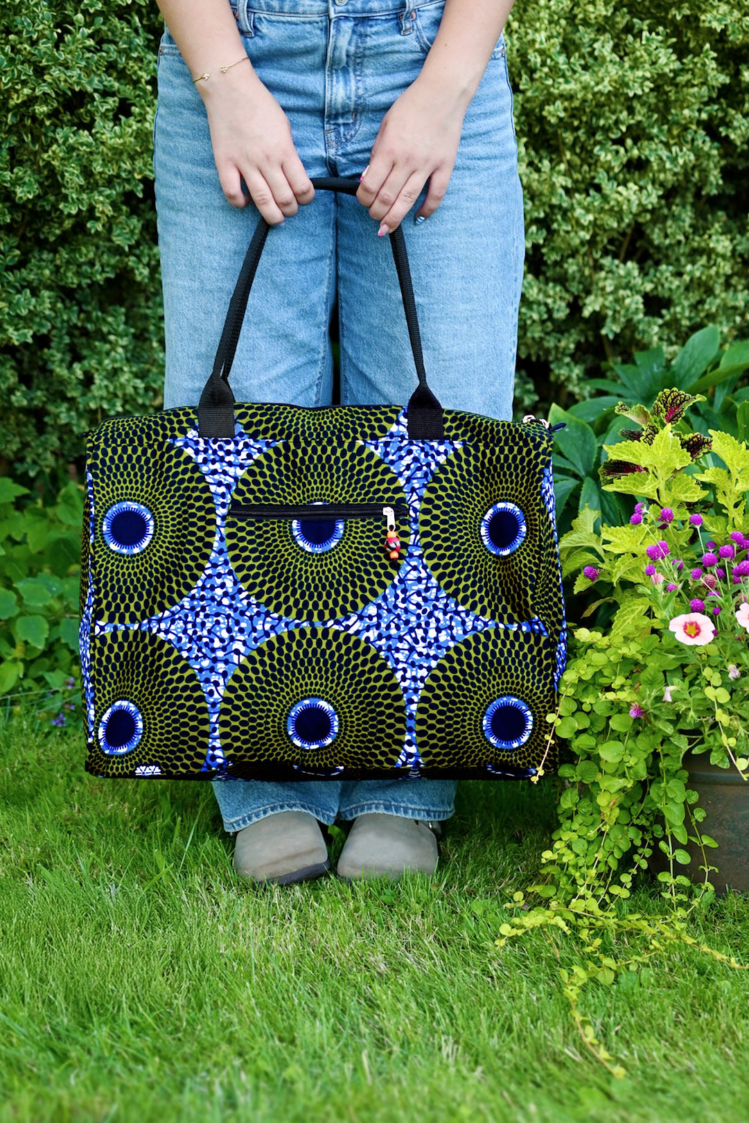 African Wax Cloth Overnighter Duffle Bag - Assorted