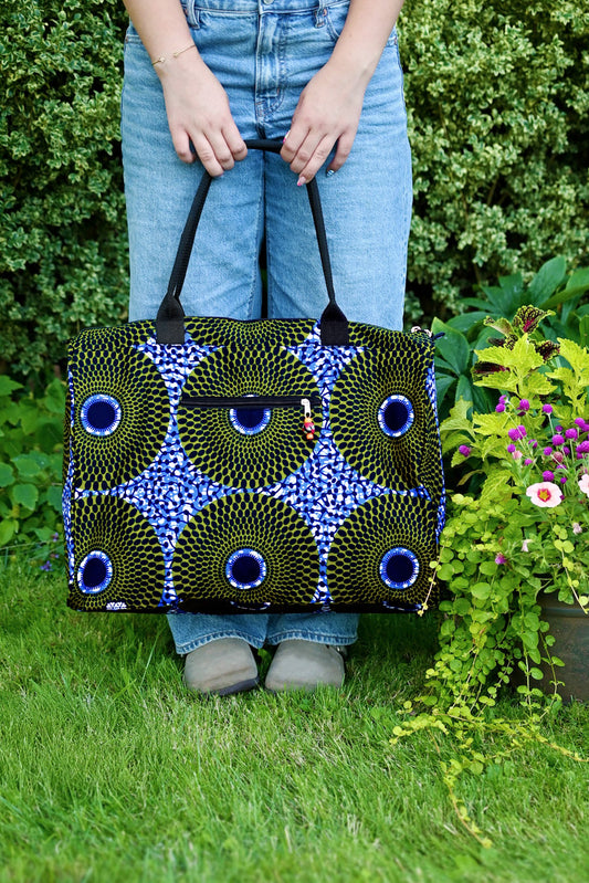 African Wax Cloth Overnighter Duffle Bag - Assorted