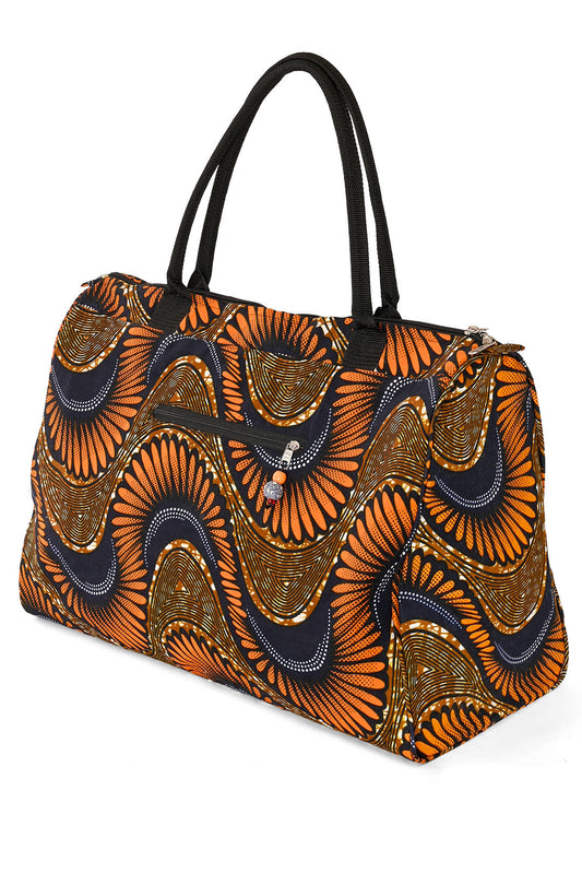 African Wax Cloth Overnighter Duffle Bag - Assorted