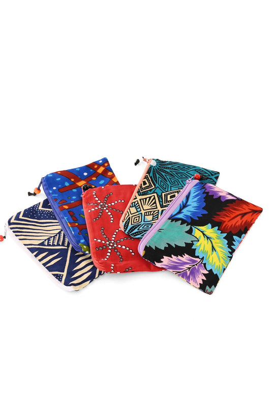 Wax Cloth Pocket Pouches in Assorted Colors