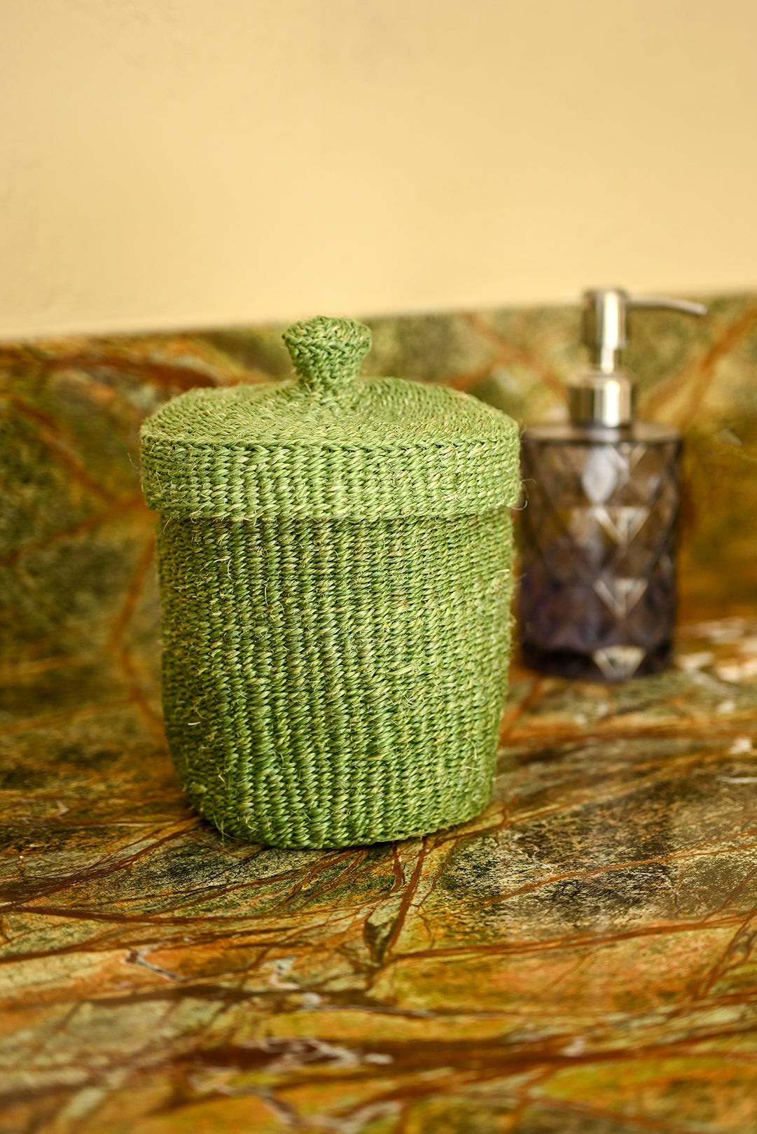 Sage Sisal Lidded Container Basket