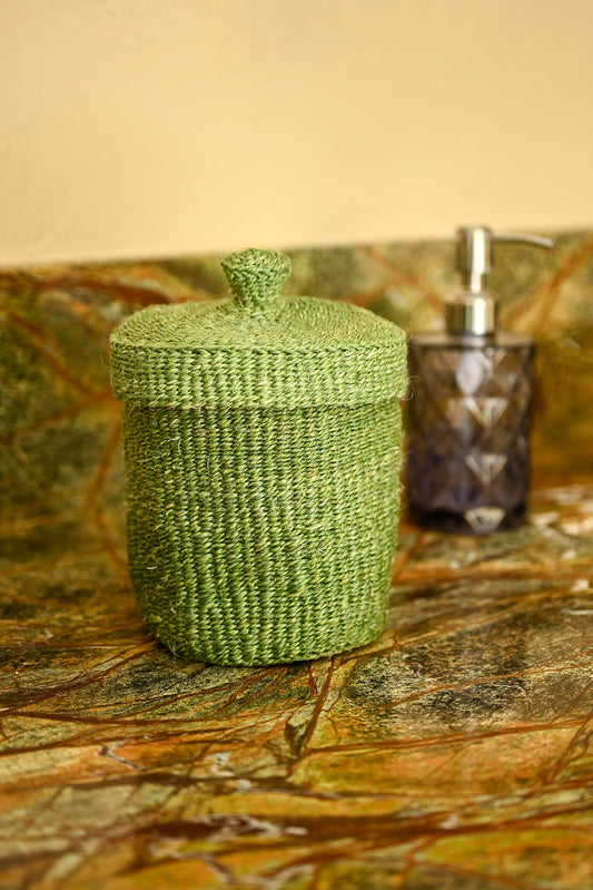 Sage Sisal Lidded Container Basket