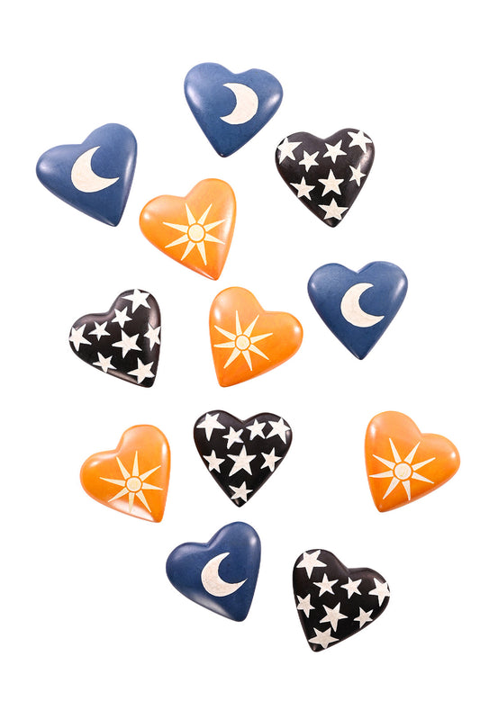 One Dozen Celestial Soapstone Heart Keepsakes