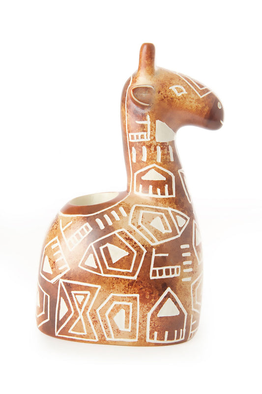 Soapstone Giraffe Taper Candle Holder