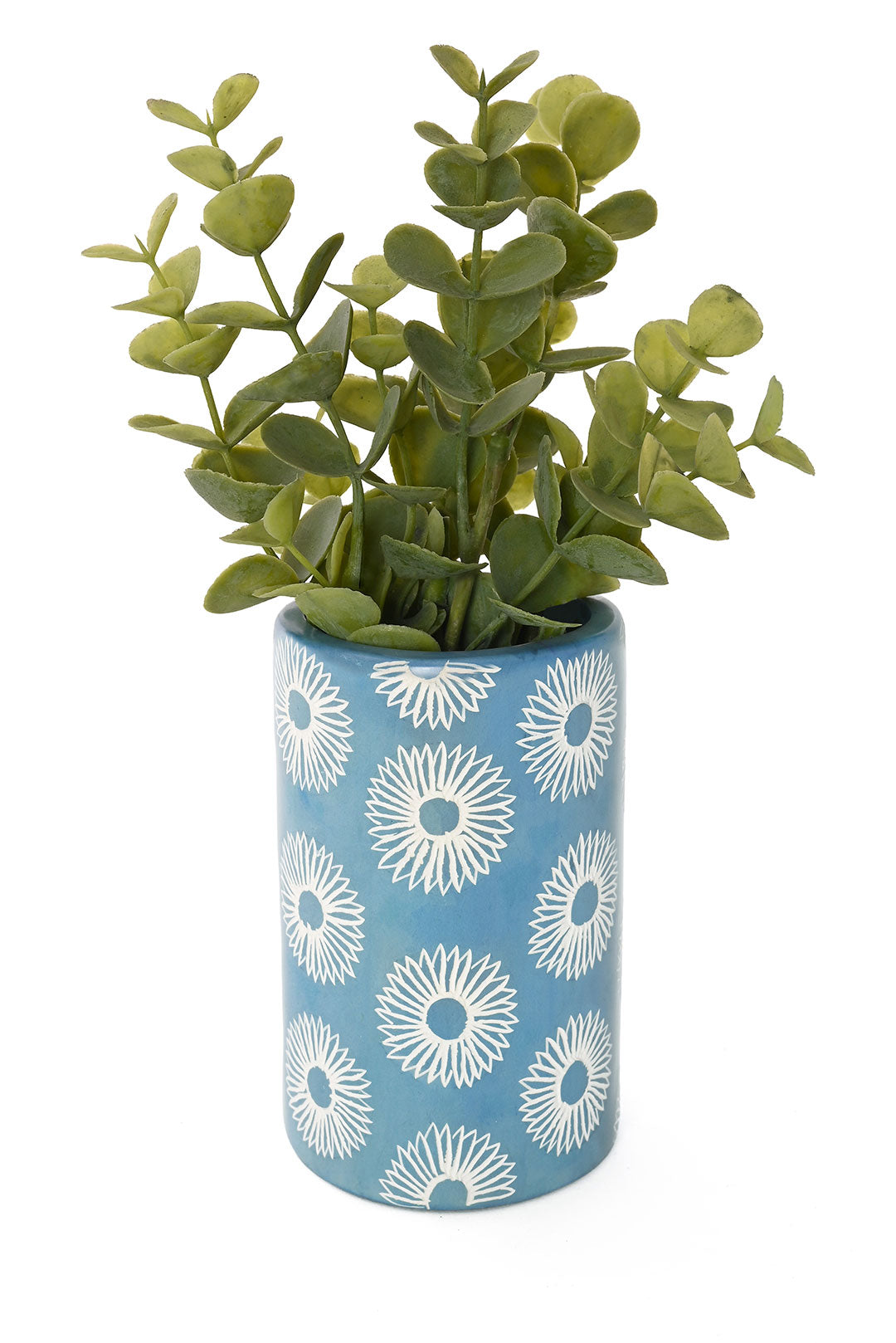 Blue Blossom Soapstone Pencil Cup or Vase