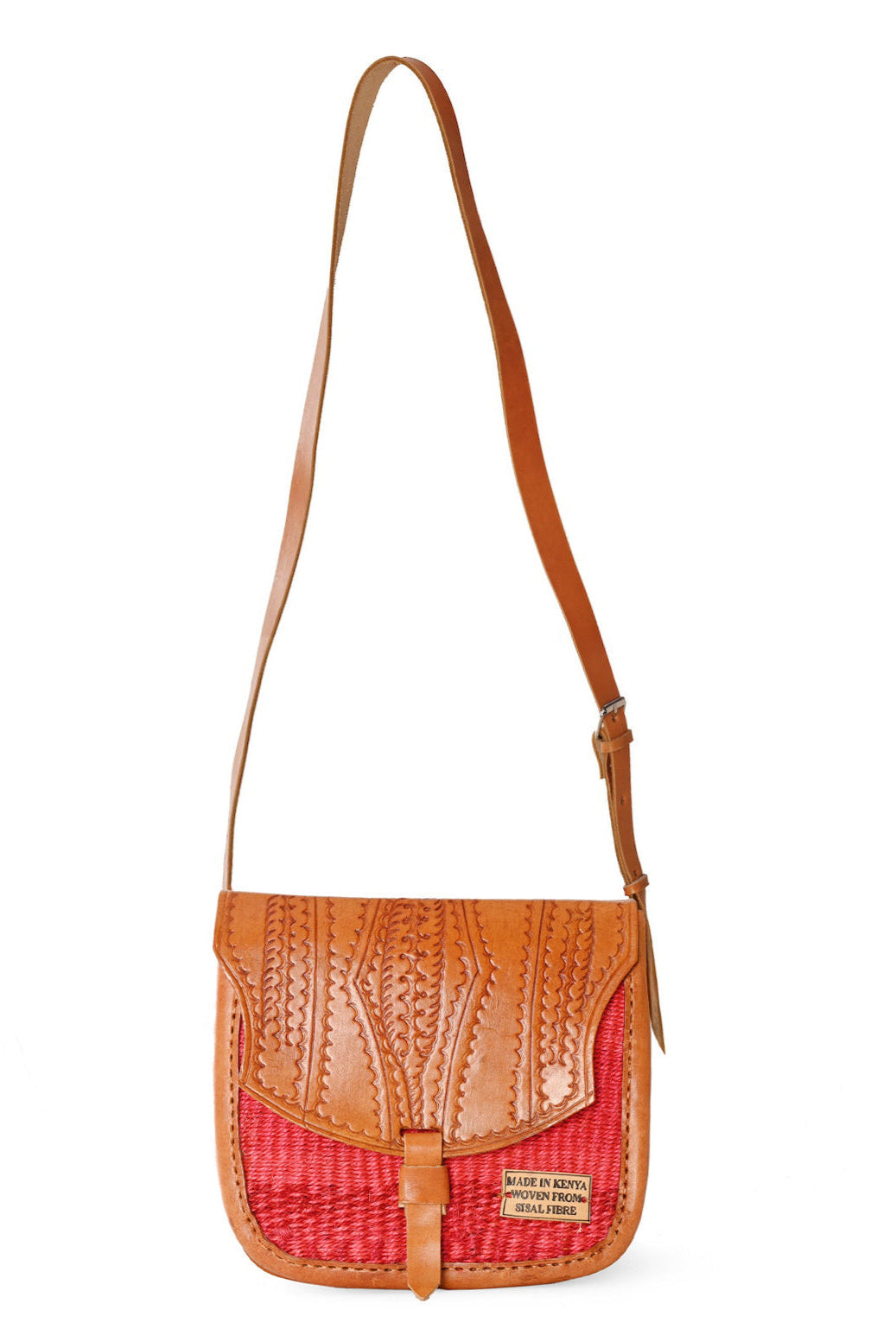 Pick-Your-Color Sisal and Leather Crossbody Bag with Adjustable Strap