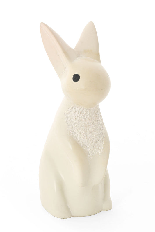 Natural Textured Soapstone Bunny Rabbit Sculpture