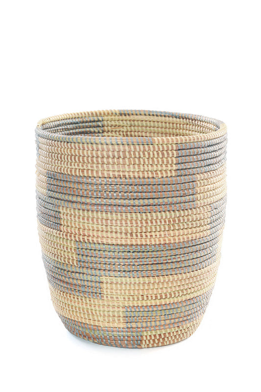 Silver & Cream Stairstep Bath Bin Basket