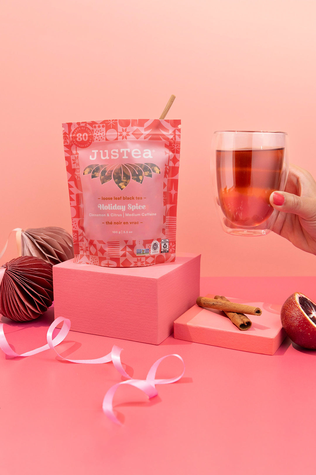 JusTea Holiday Spice Loose Leaf Tea