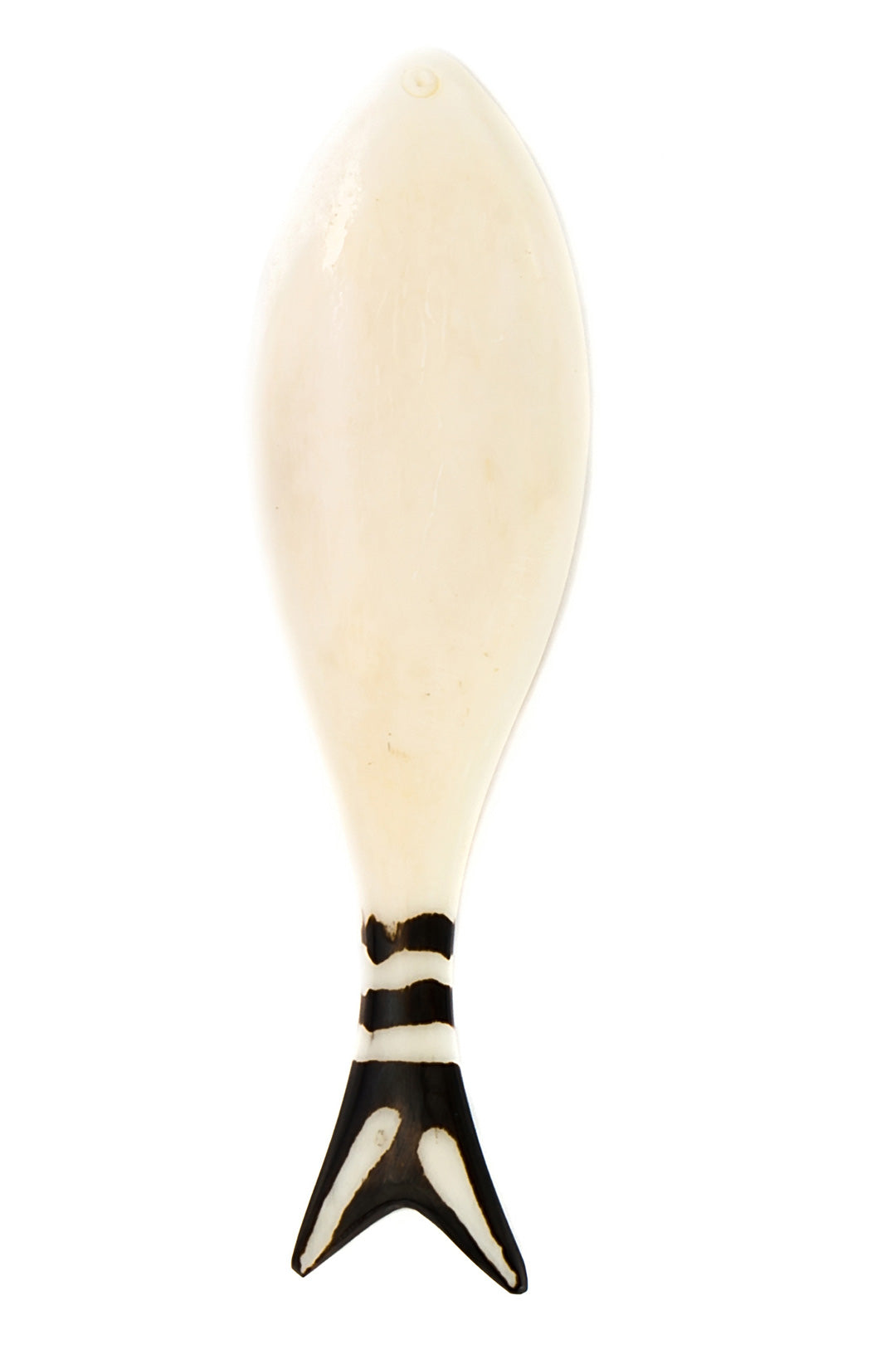 Set of Four Hand Carved Bone Fish Spoons