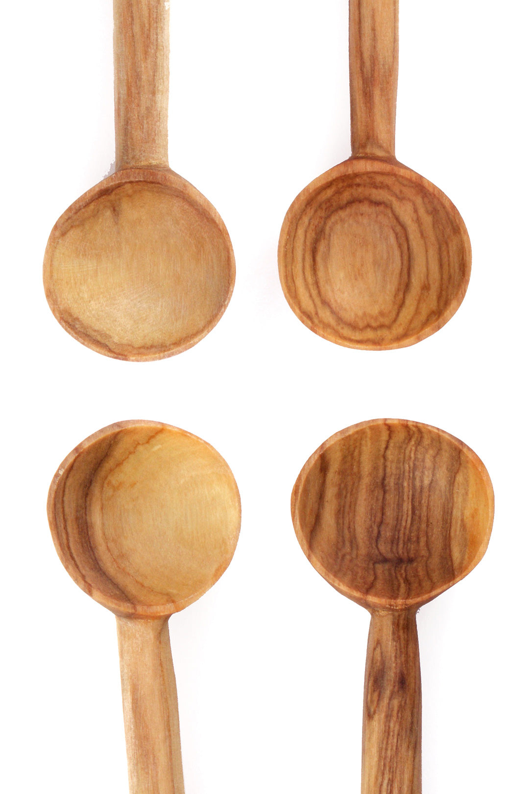 Set of 4 Wild Olive Wood Sugar Spoons