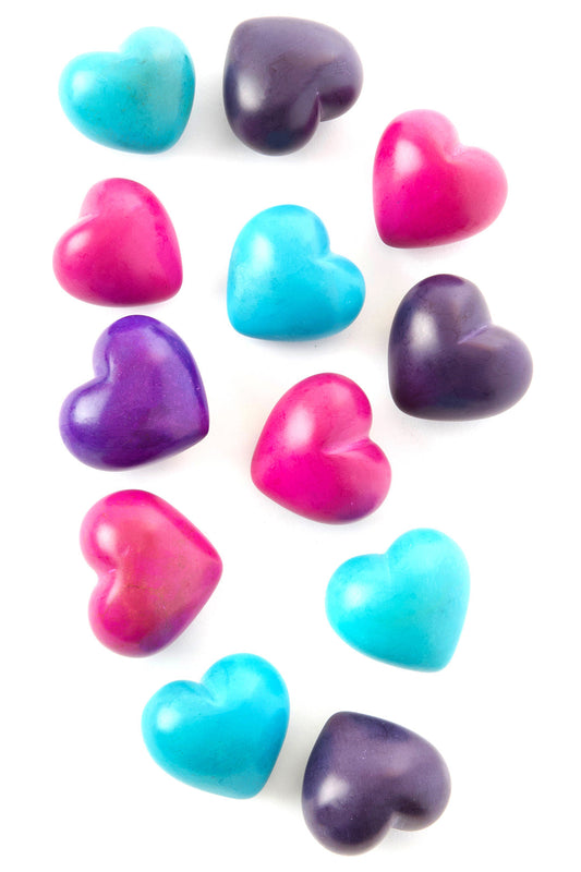 Dozen Solid Color Soapstone Sweet Hearts