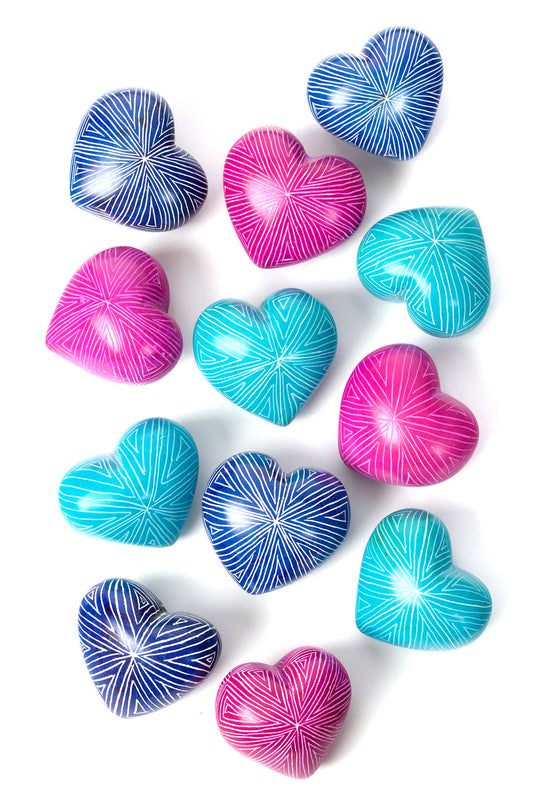 Dozen Geometric Chubby Hearts