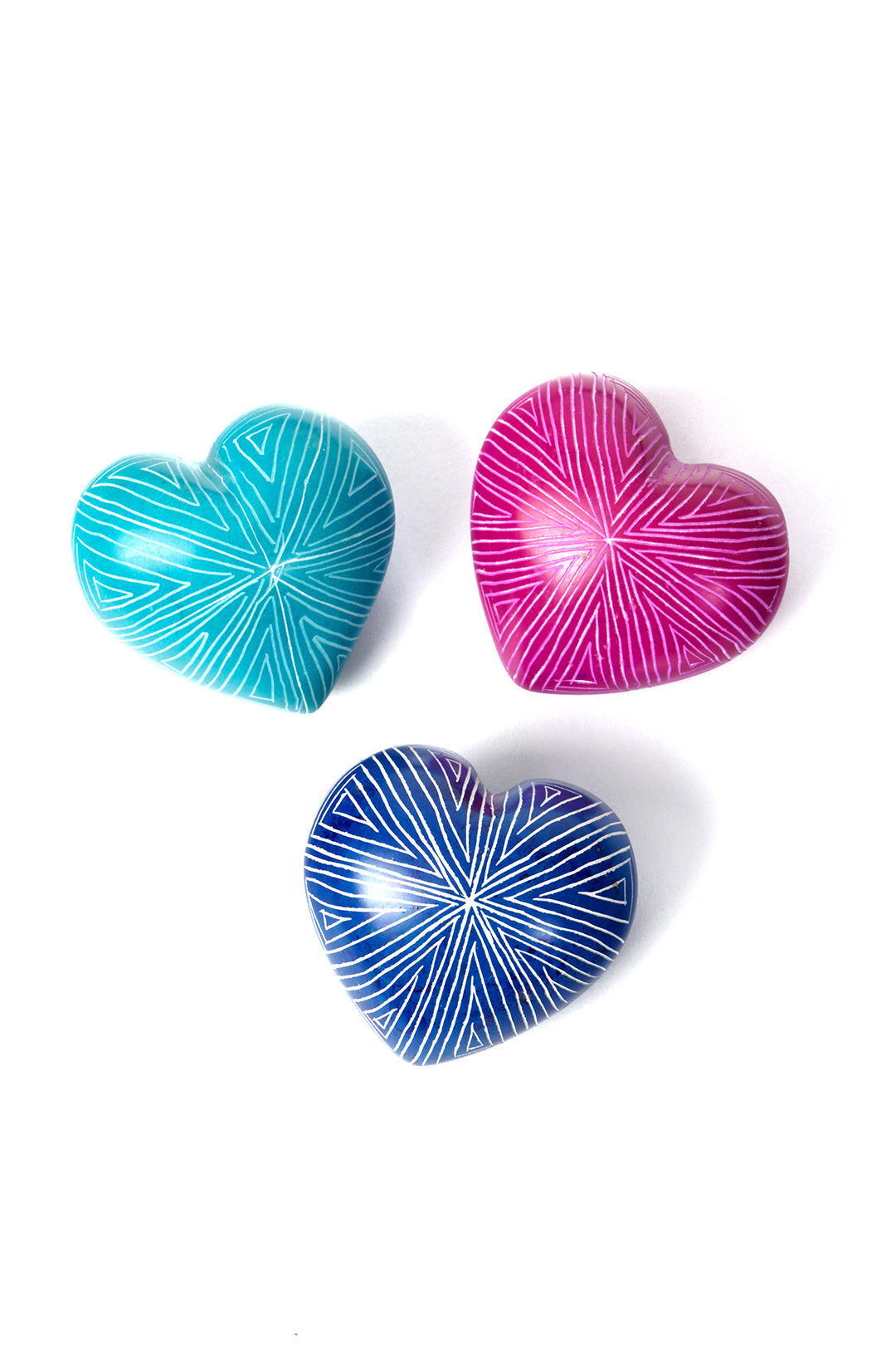 Dozen Geometric Chubby Hearts