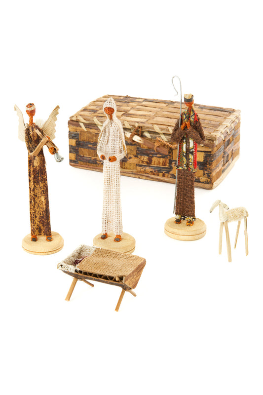 5-Piece Nativity Scene with Banana Fiber Box