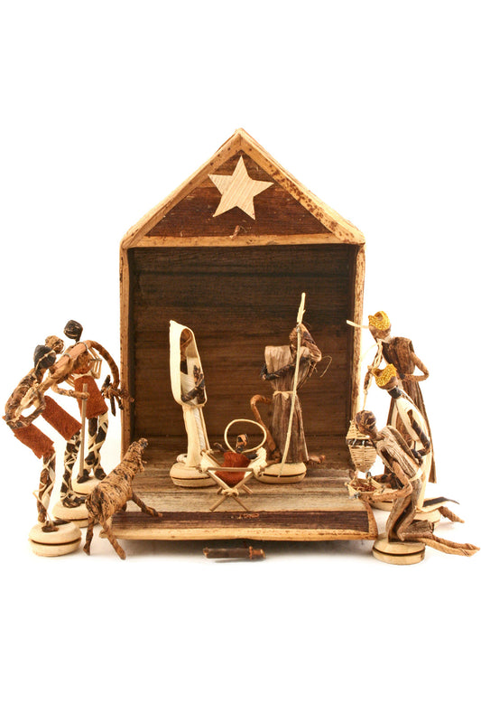 Christmas Nativity Stable Set Made from Banana Fiber