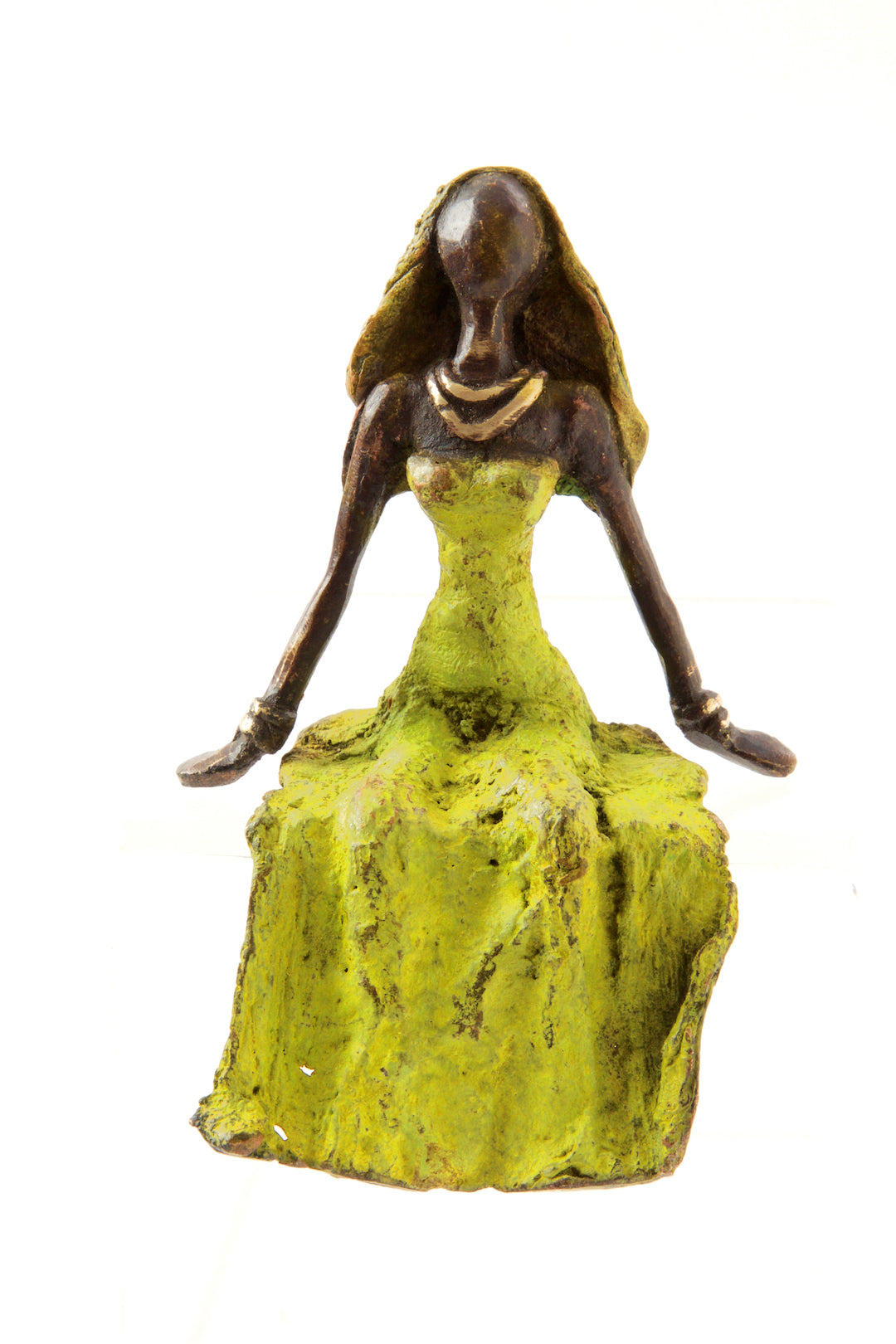 Seated Beauty Burkina Bronze Sculpture