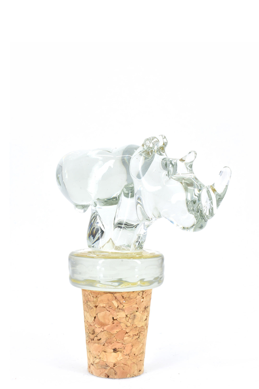 Ngwenya Handblown Recycled Glass Rhino Bottle Stopper