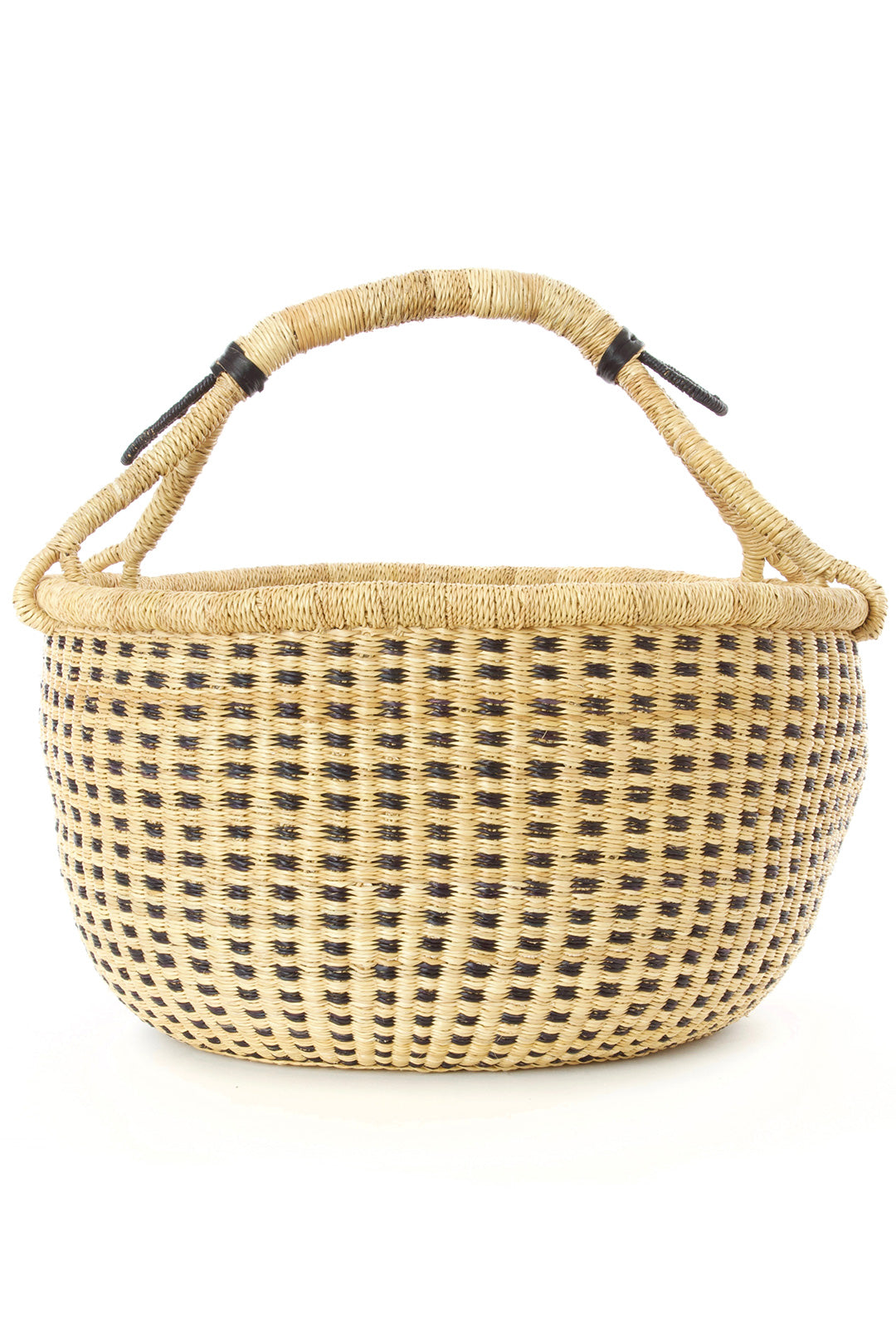 Midnight and Natural Checkered Bolga Basket